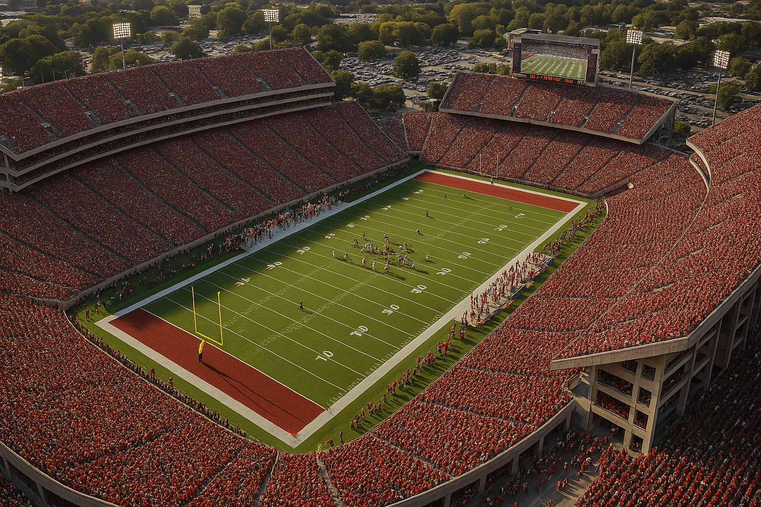 College Football Stadium Aerial View